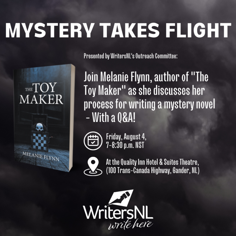 EVENT “Mystery Takes Flight” with Author Melanie Flynn › WritersNL